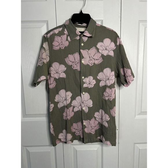 Ted Baker London Other - Ted Baker London Men's Floral Seersucker Polo Shirt Gray Purple, Size 4 (Med)